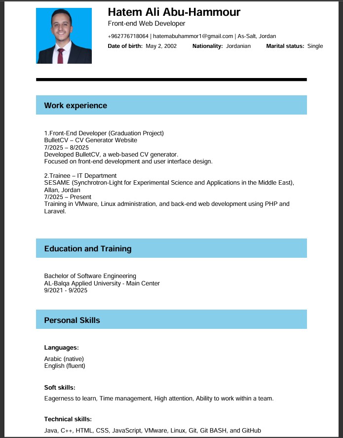 CV Template 1